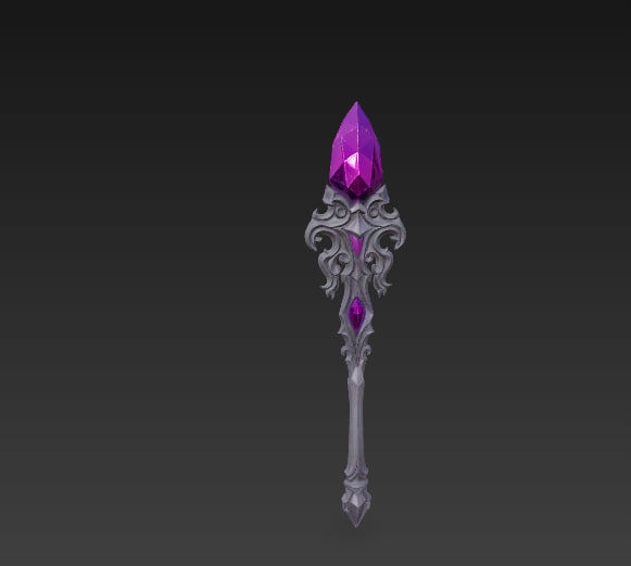 Magical staff pack Low-poly 3D model_31