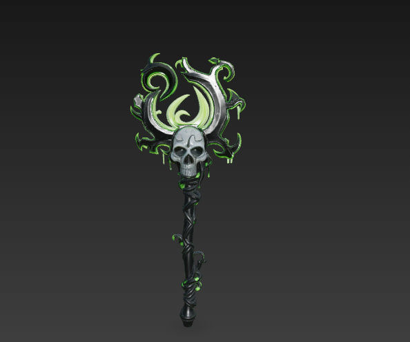 Magical staff pack Low-poly 3D model_17