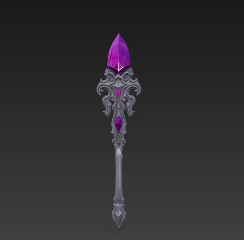 Magical staff pack Low-poly 3D model_29