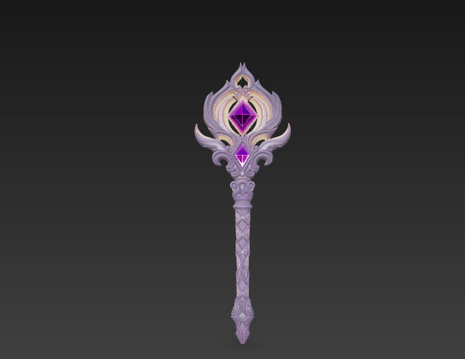 Magical staff pack Low-poly 3D model_26