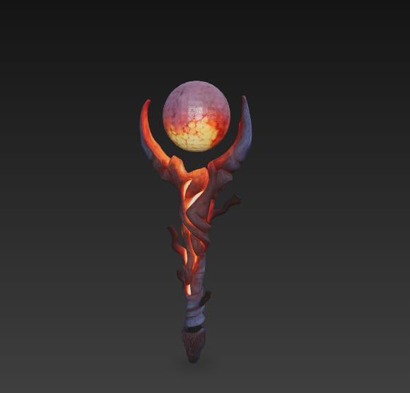 Magical staff pack Low-poly 3D model_2