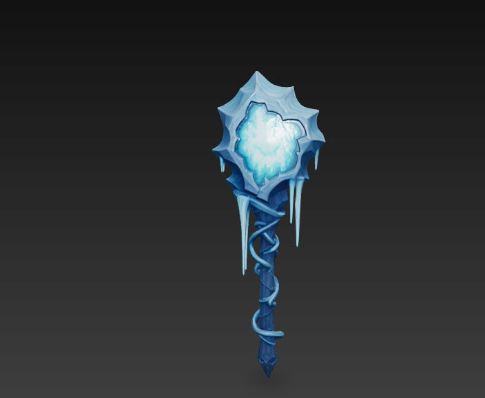 Magical staff pack Low-poly 3D model_14
