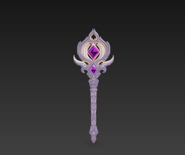 Magical staff pack Low-poly 3D model_27