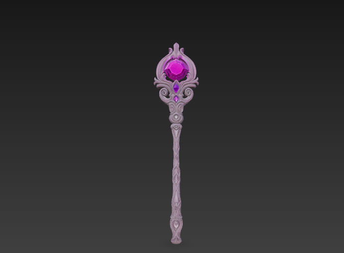 Magical staff pack Low-poly 3D model_21