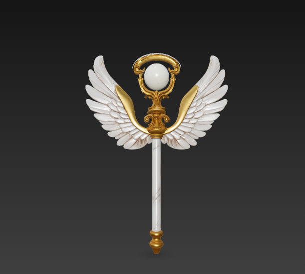 Magical staff pack Low-poly 3D model_4