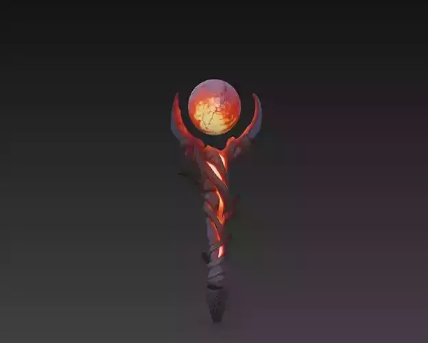 Magical staff pack Low-poly 3D model