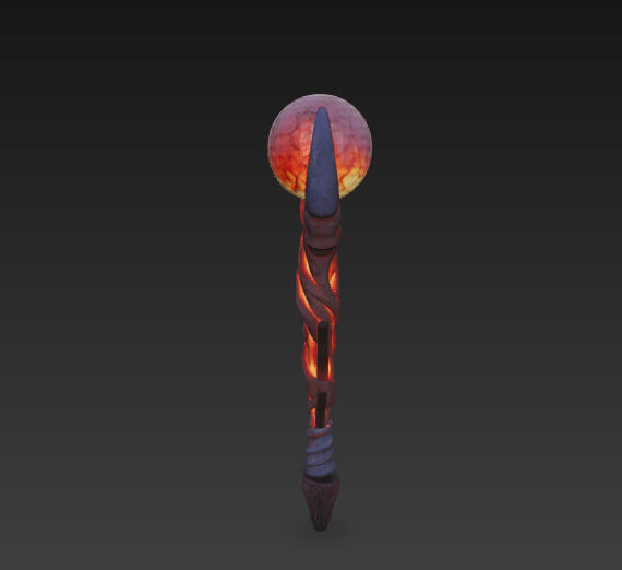 Magical staff pack Low-poly 3D model_1