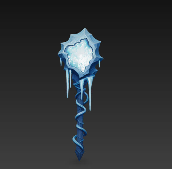 Magical staff pack Low-poly 3D model_15