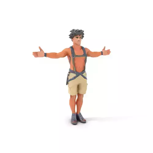 Explorer Adventurer Rigged and Animated Character Model