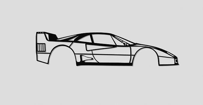  Ferrari F40 Car Model 3D print model