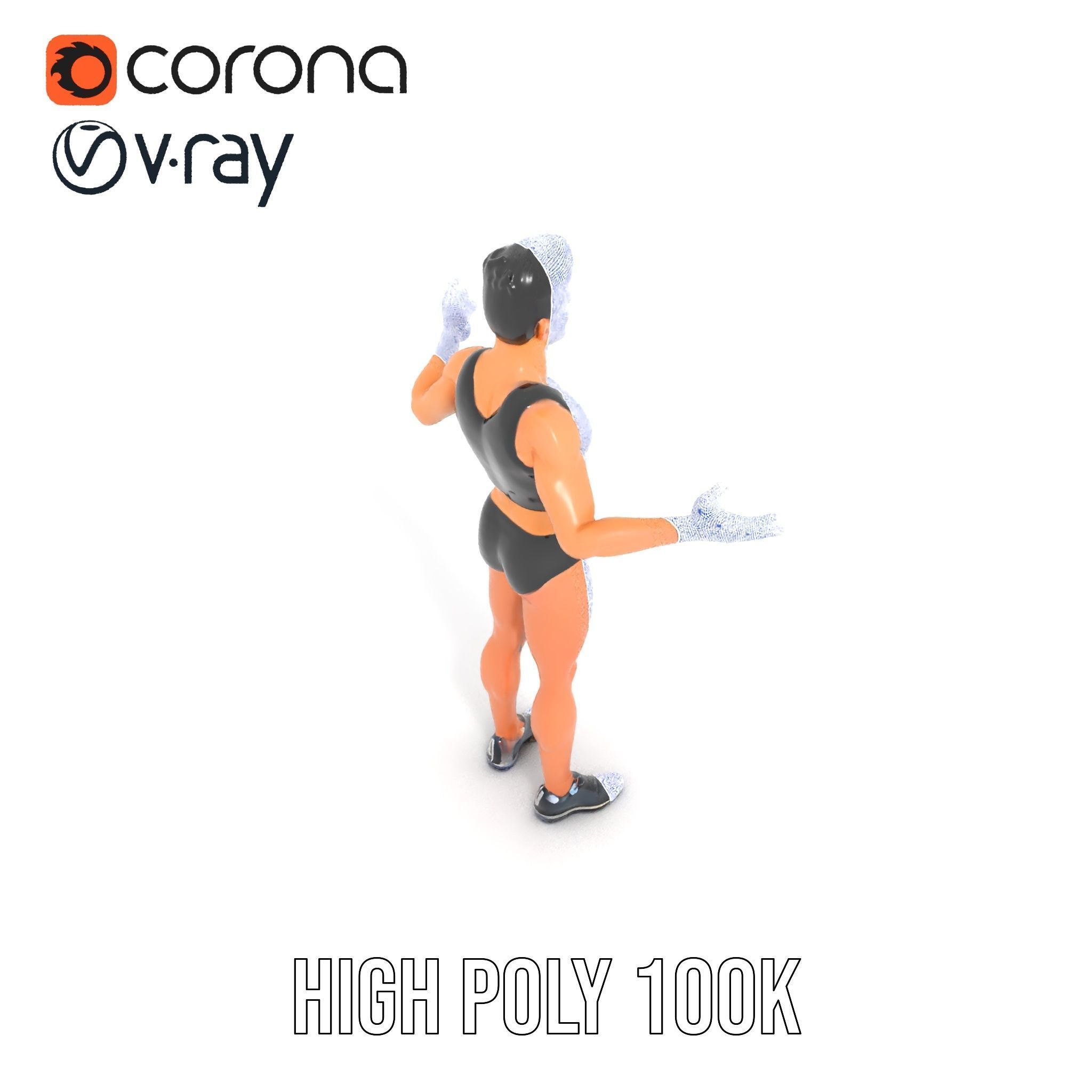 Male Athletic Character with Tank Top Rigged and Animated fo... Low-poly 3D model_36