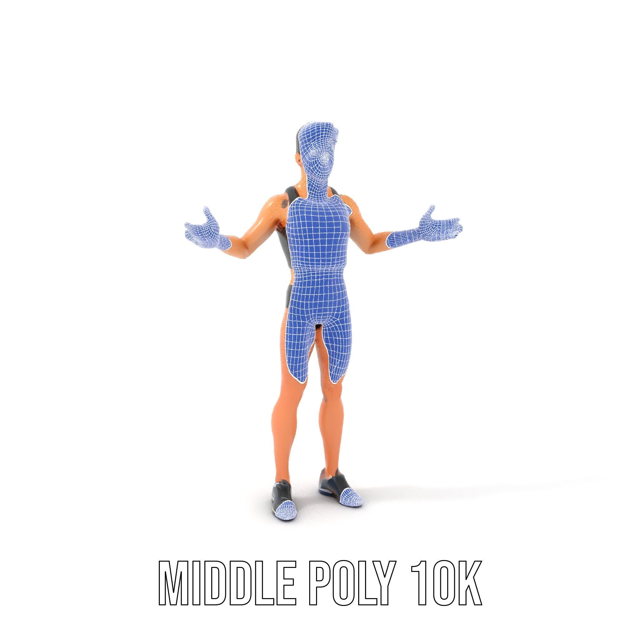 Male Athletic Character with Tank Top Rigged and Animated fo... Low-poly 3D model_30