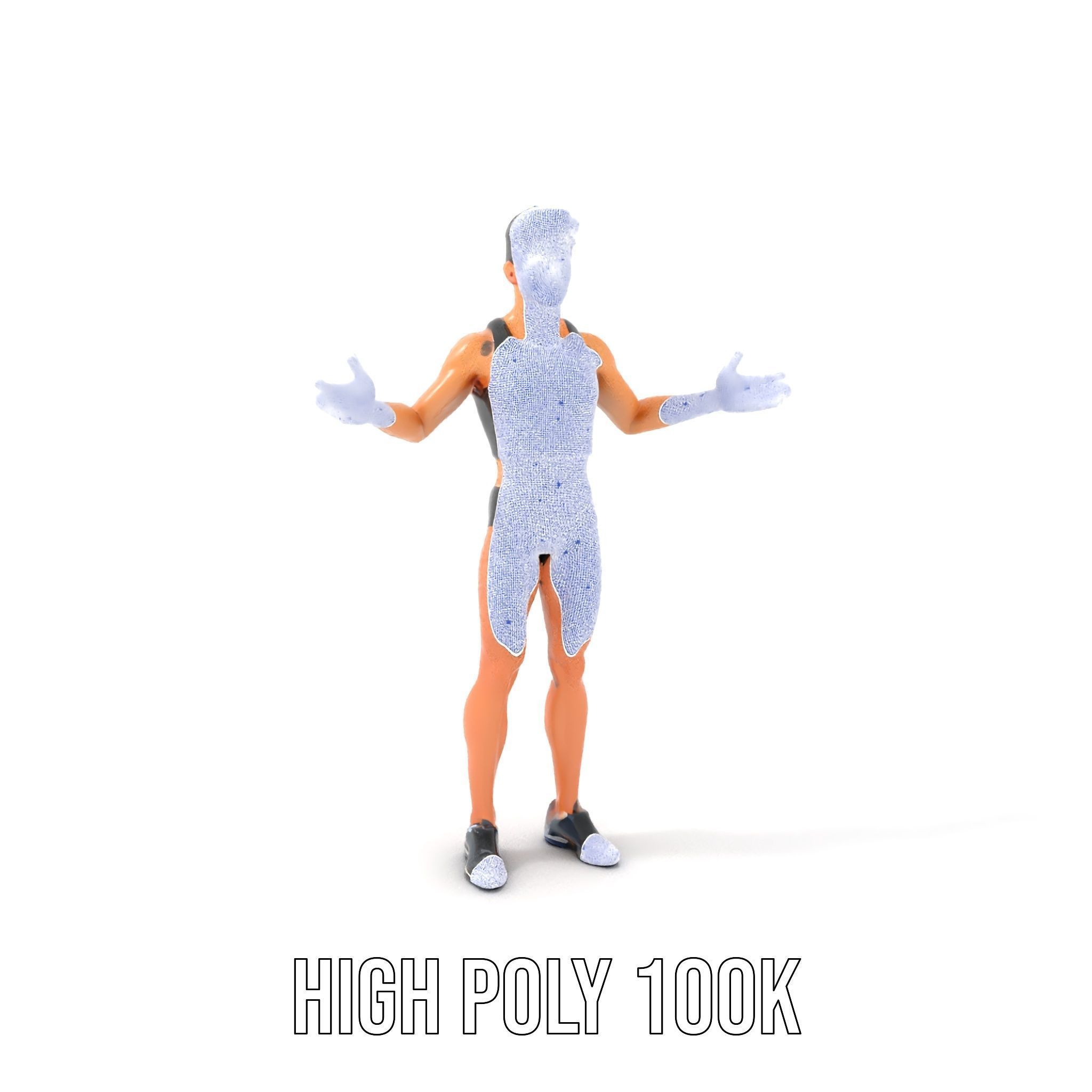 Male Athletic Character with Tank Top Rigged and Animated fo... Low-poly 3D model_4