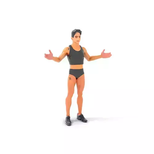 Male Athletic Character with Tank Top  Rigged and Animated for Games