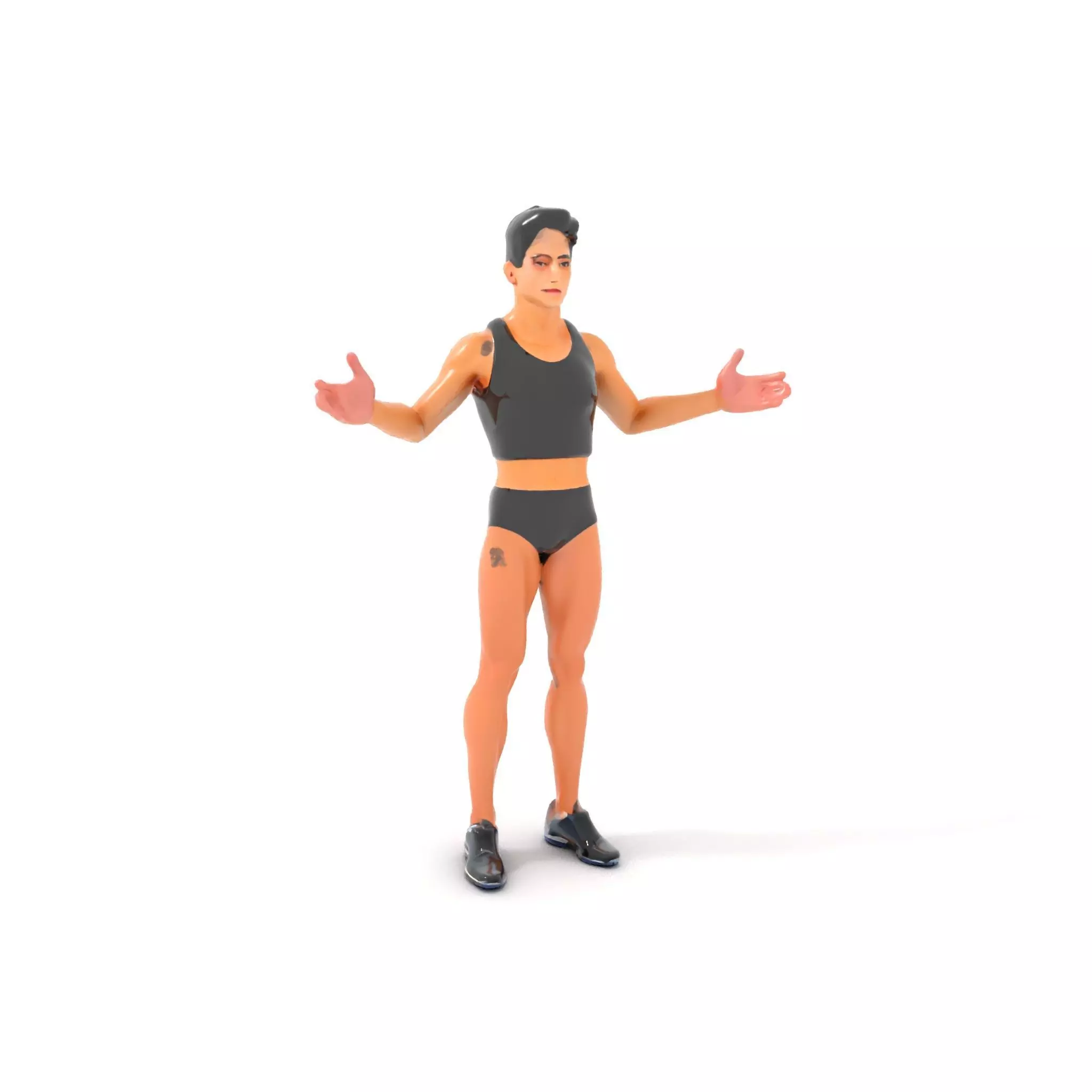 Male Athletic Character with Tank Top Rigged and Animated fo... Low-poly 3D model_0