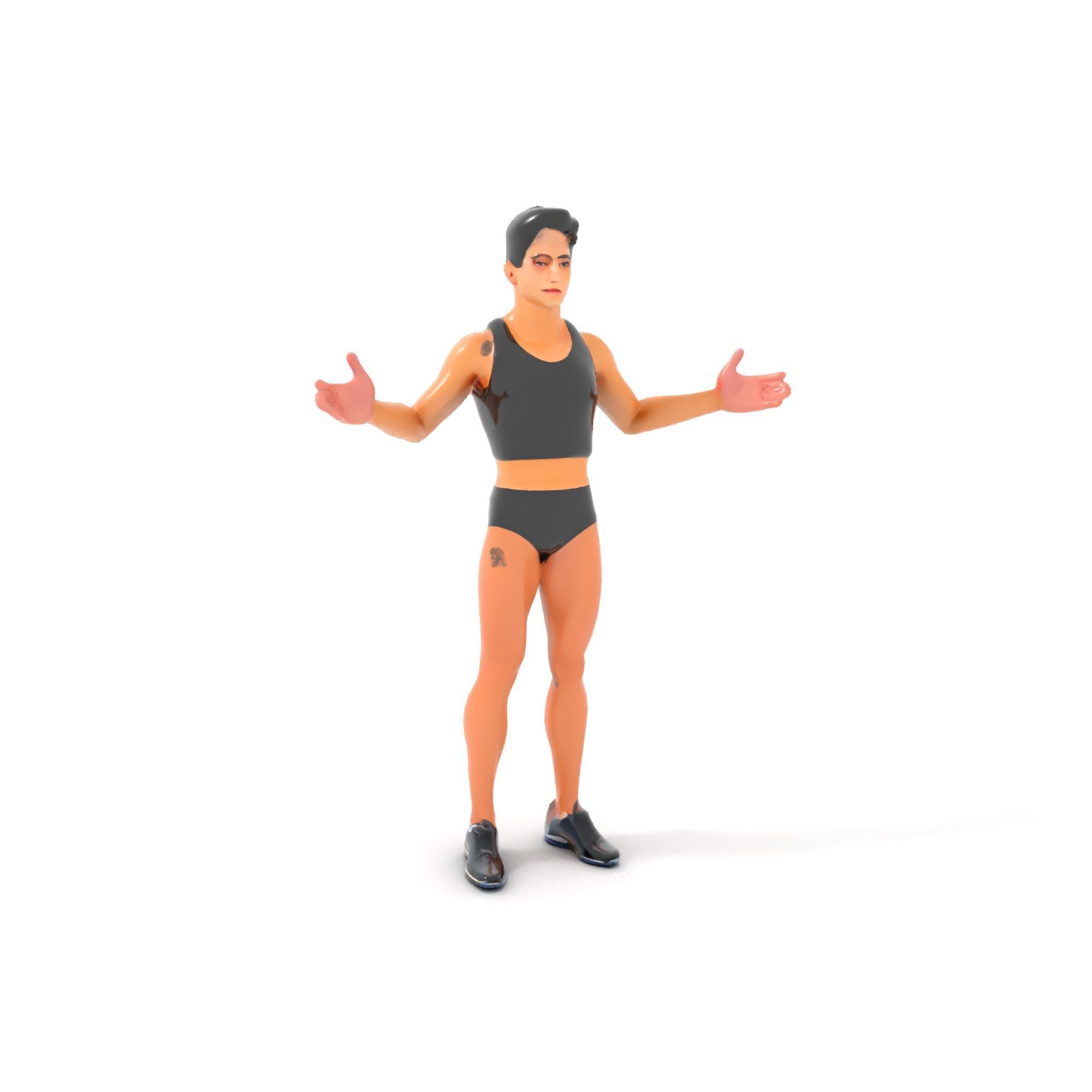 Male Athletic Character with Tank Top Rigged and Animated fo... Low-poly 3D model_18
