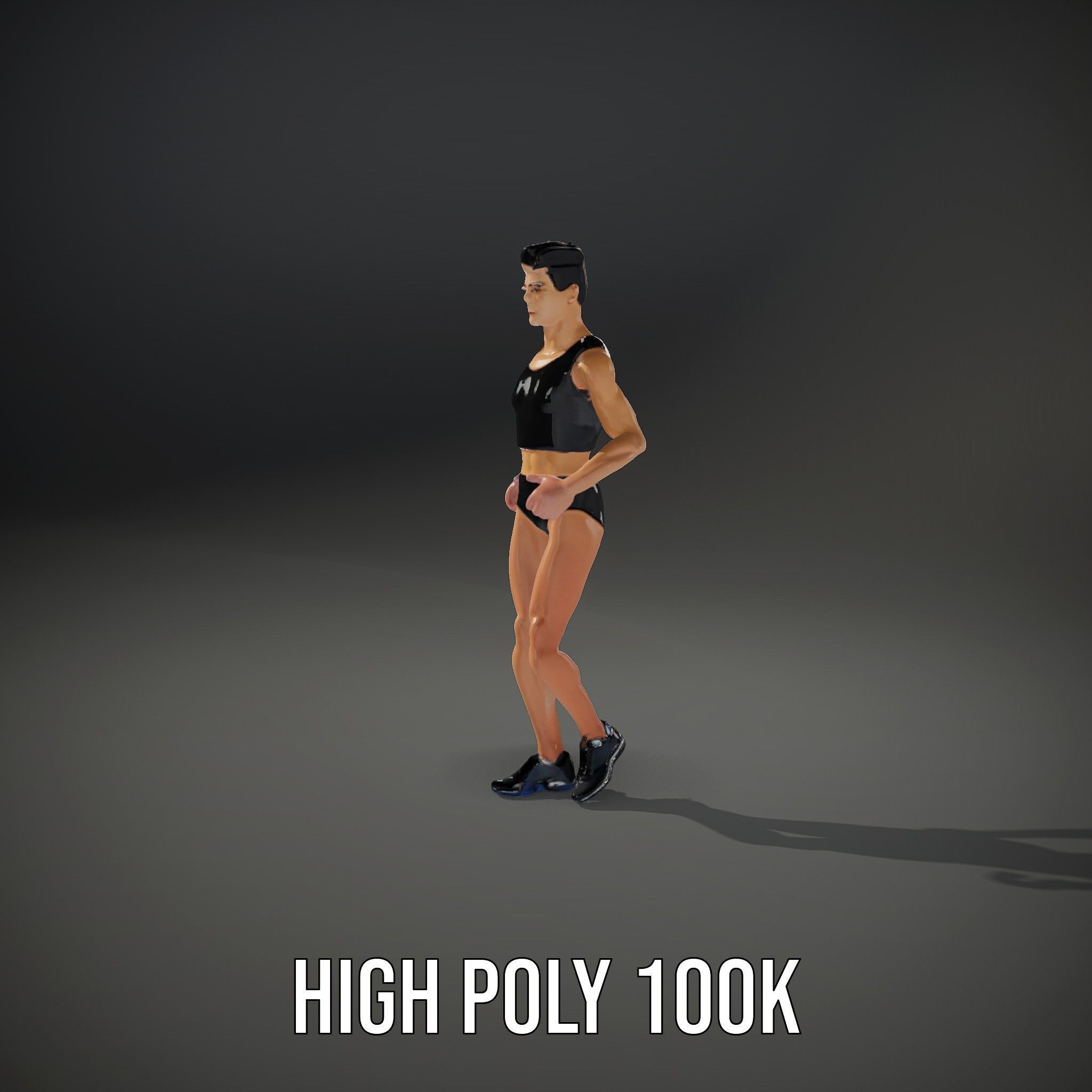 Male Athletic Character with Tank Top Rigged and Animated fo... Low-poly 3D model_12