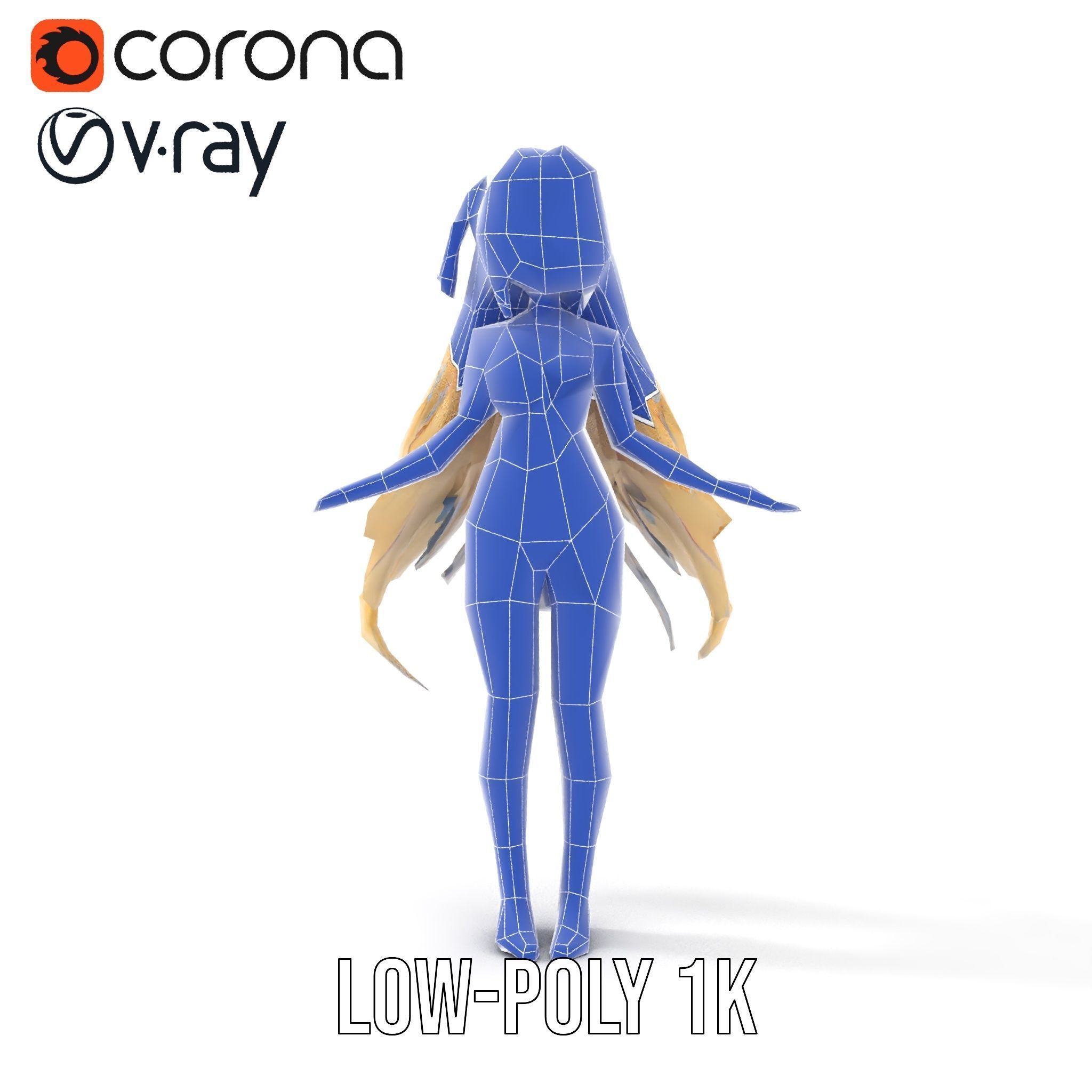 Blonde Anime Girl in Bikini Rigged and Animated D Character M... Low-poly 3D model_19