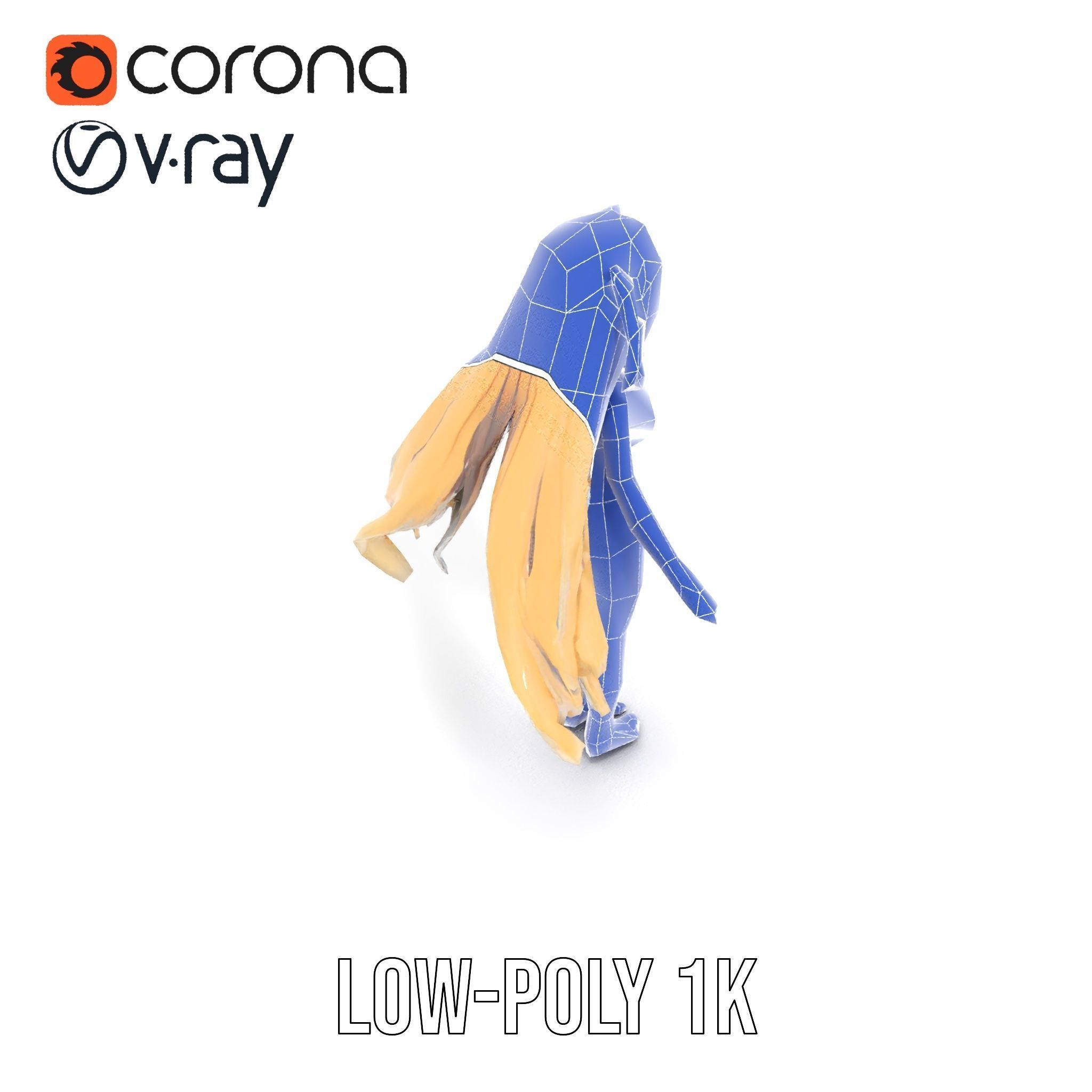 Blonde Anime Girl in Bikini Rigged and Animated D Character M... Low-poly 3D model_28