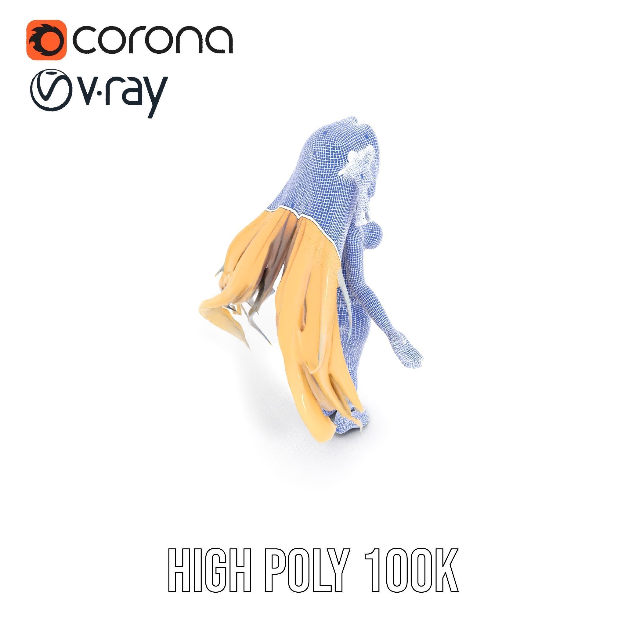 Blonde Anime Girl in Bikini Rigged and Animated D Character M... Low-poly 3D model_35