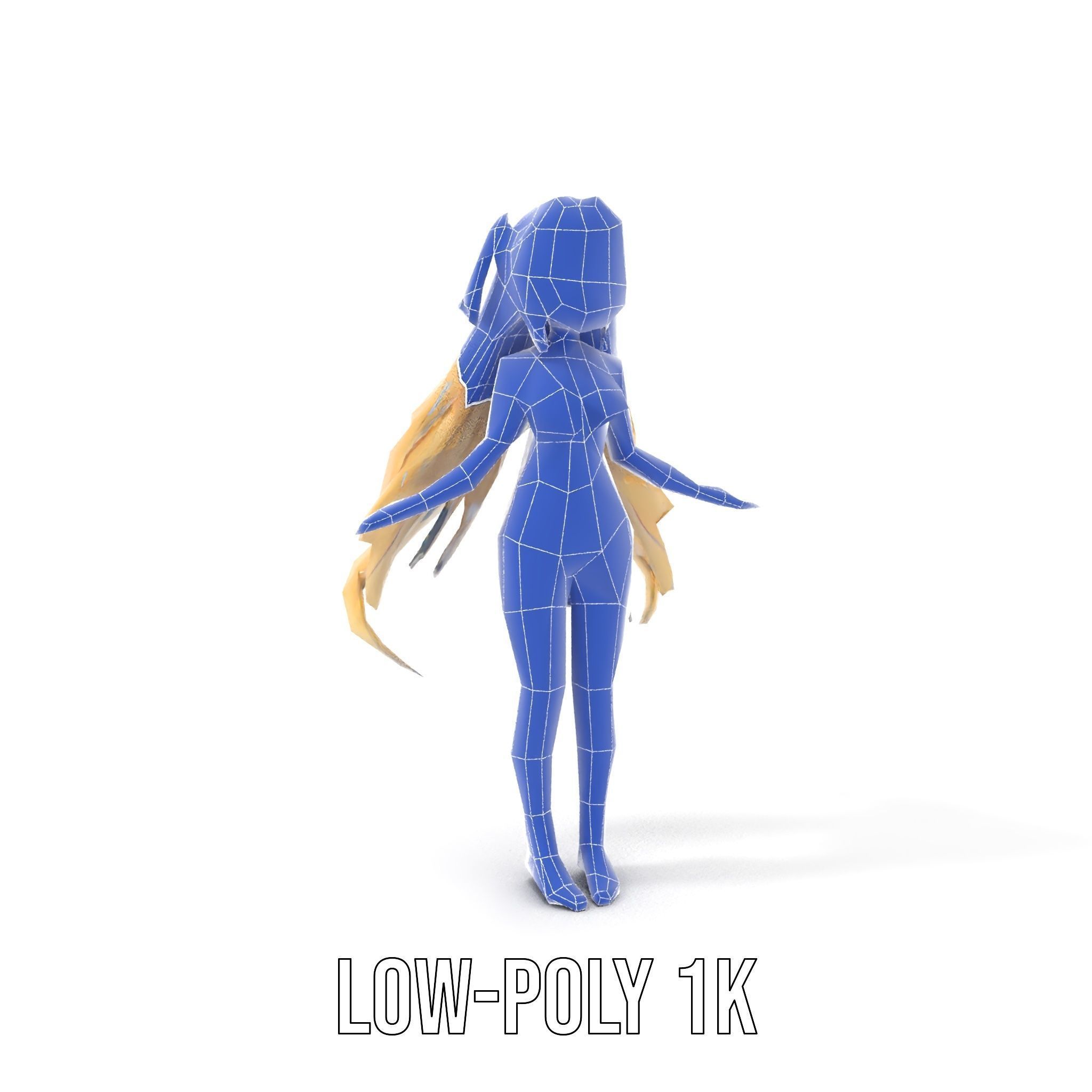 Blonde Anime Girl in Bikini Rigged and Animated D Character M... Low-poly 3D model_8