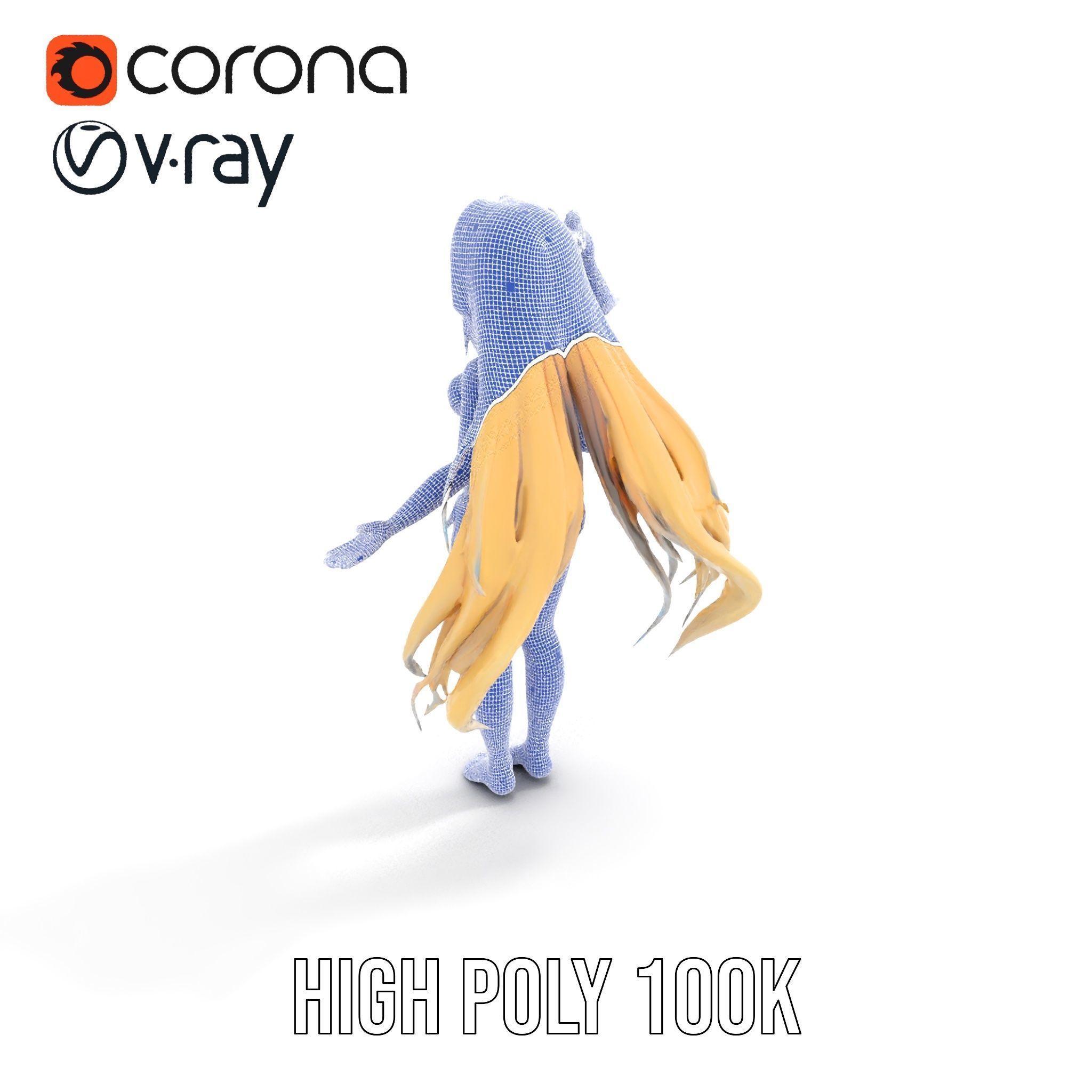 Blonde Anime Girl in Bikini Rigged and Animated D Character M... Low-poly 3D model_31