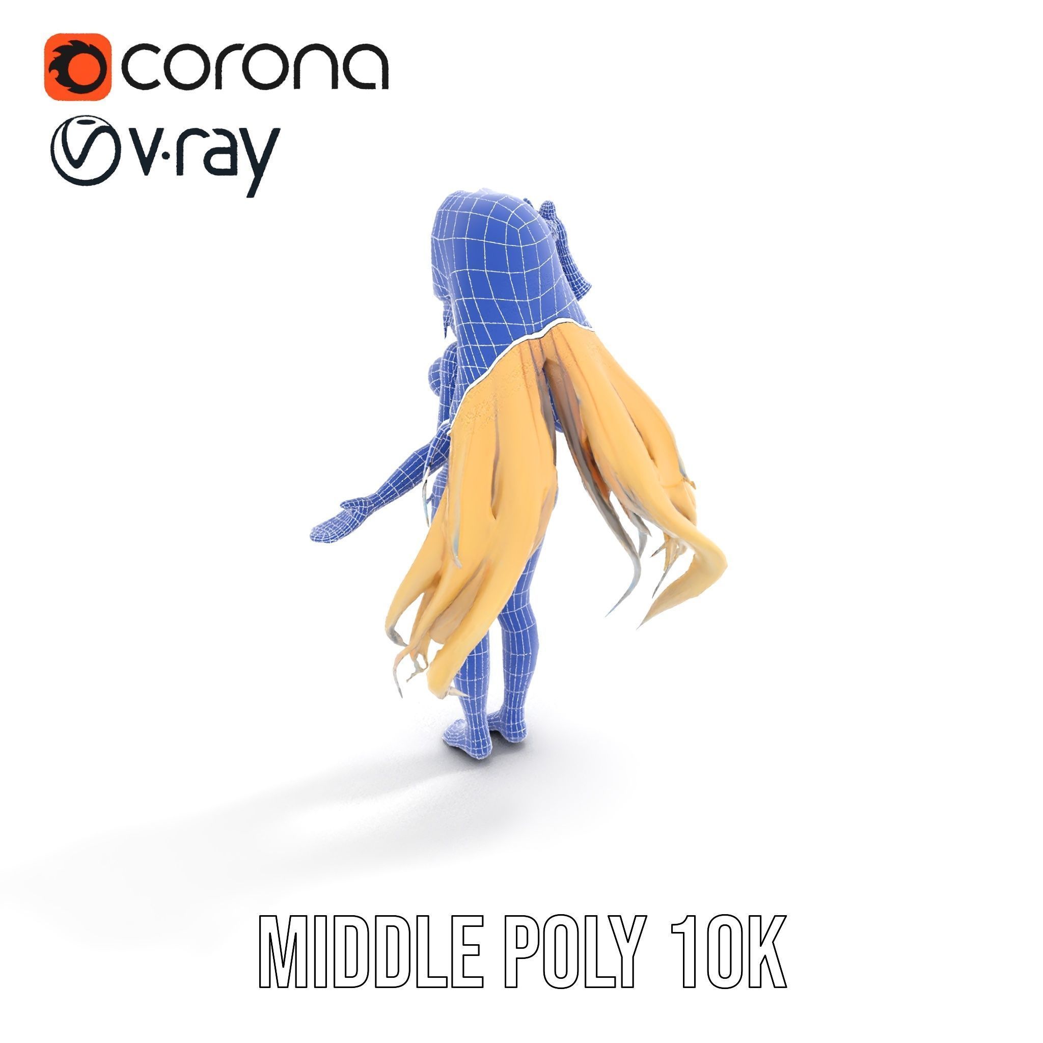 Blonde Anime Girl in Bikini Rigged and Animated D Character M... Low-poly 3D model_27