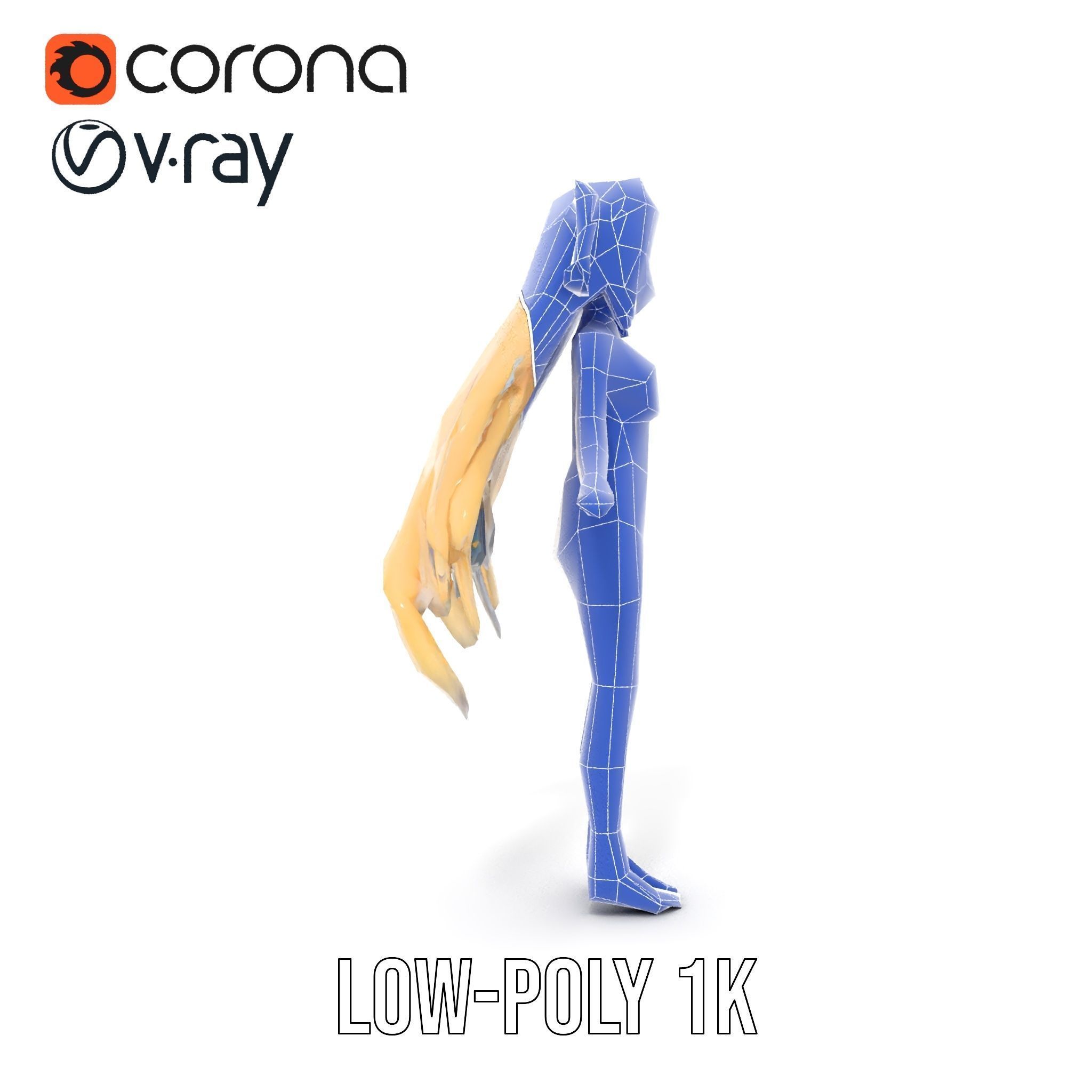 Blonde Anime Girl in Bikini Rigged and Animated D Character M... Low-poly 3D model_30