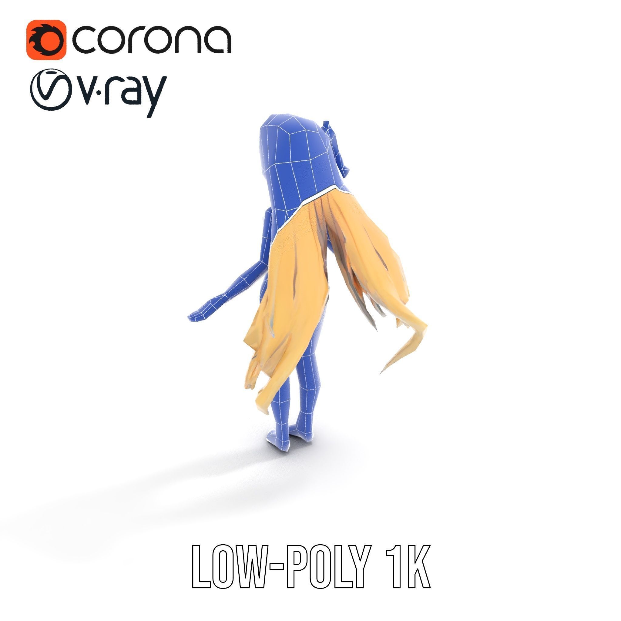 Blonde Anime Girl in Bikini Rigged and Animated D Character M... Low-poly 3D model_25