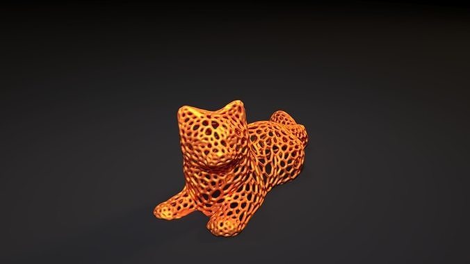 Cat Voronoi 3D print model