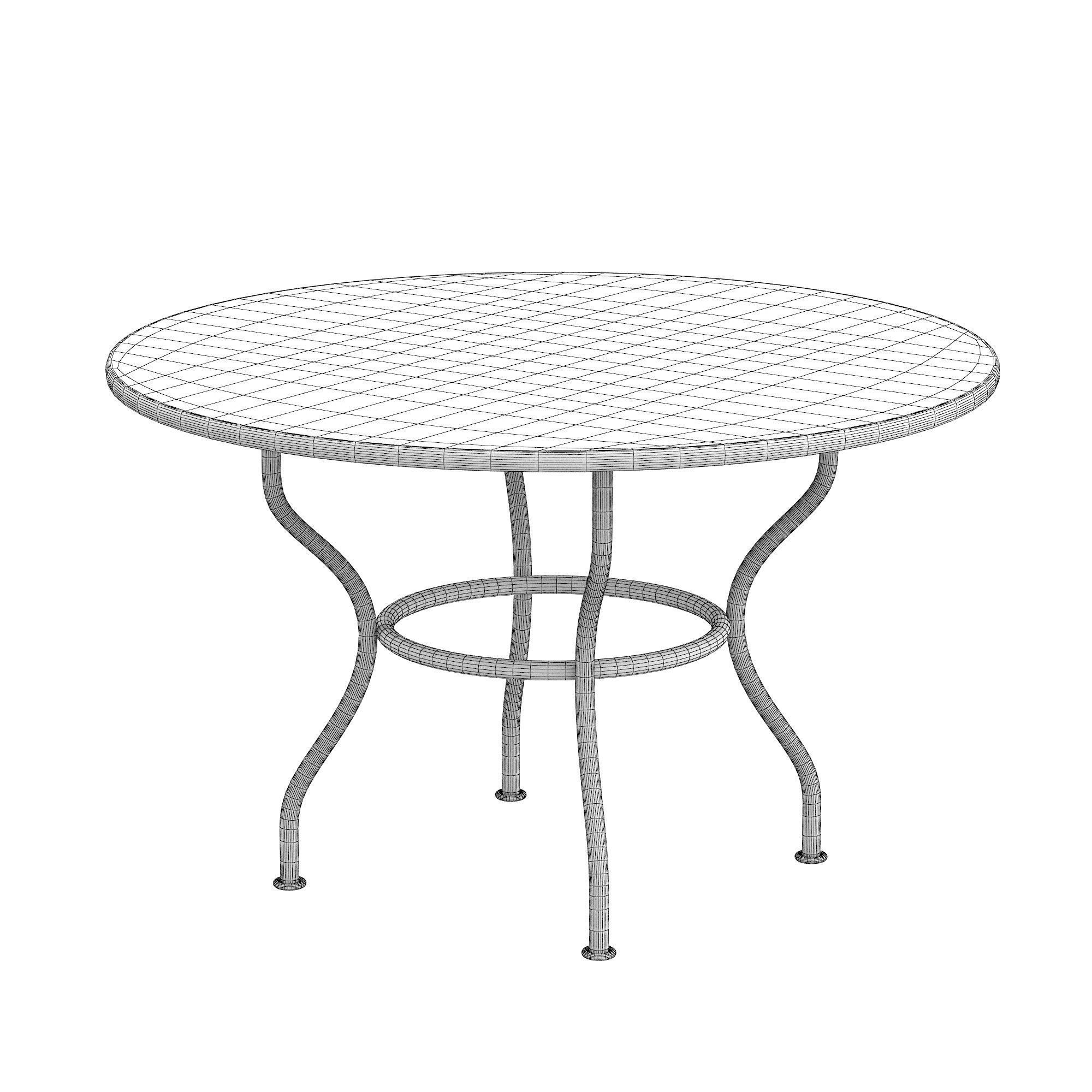 A table outdoor round 3D model_4