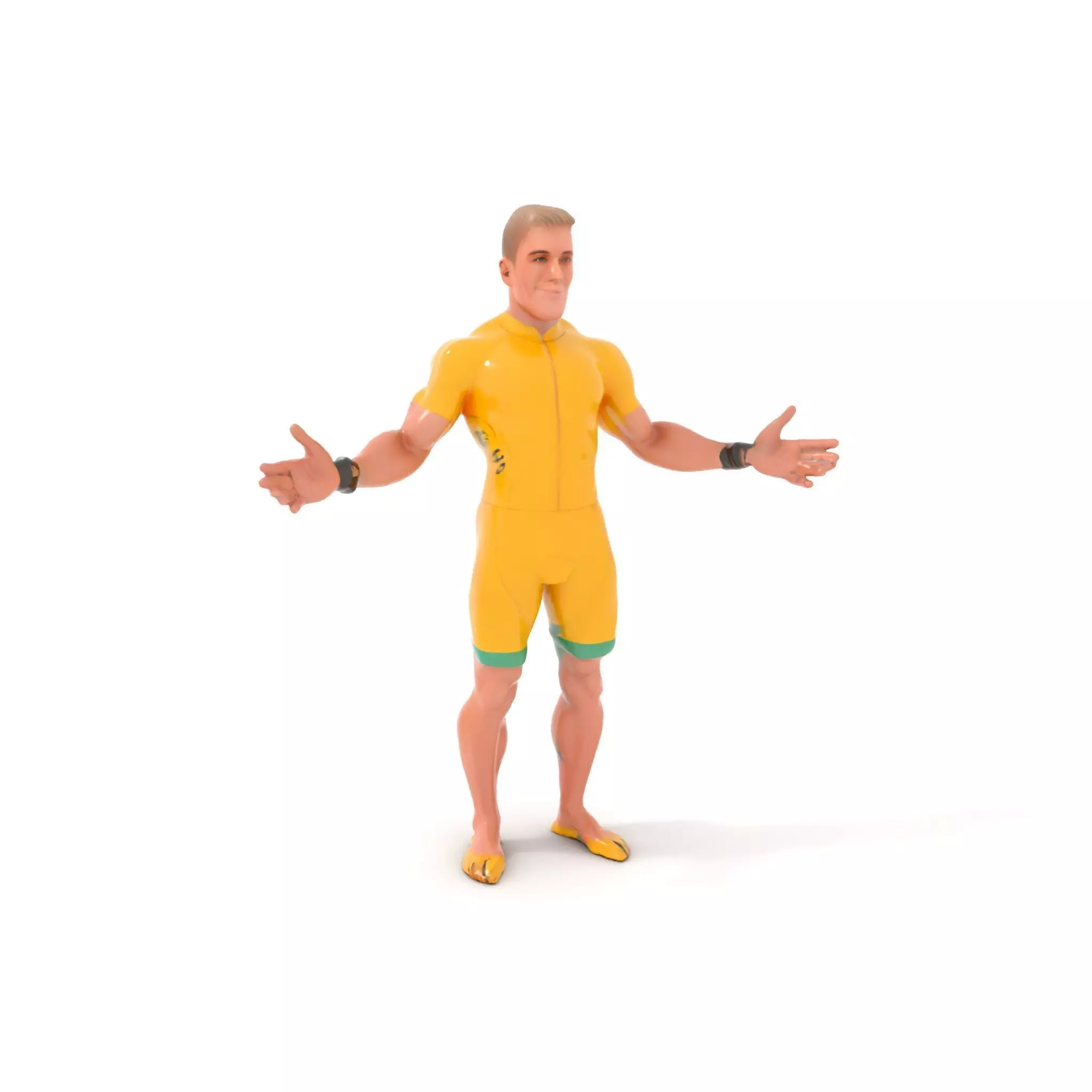 Triathlon Athlete D Character Model Rigged and Animated Low-poly 3D model