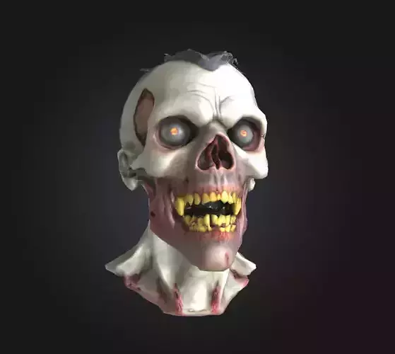 zombie head skull halloween monster