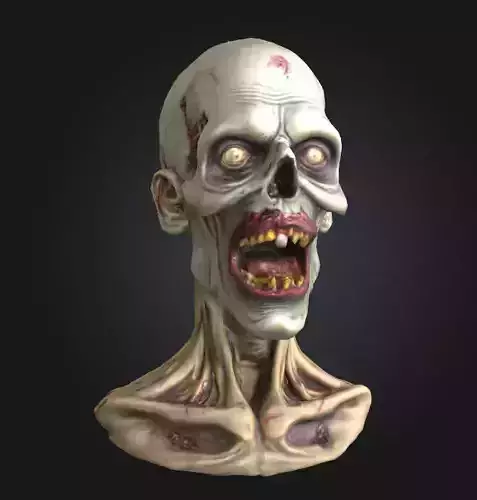 zombie head skull halloween monster