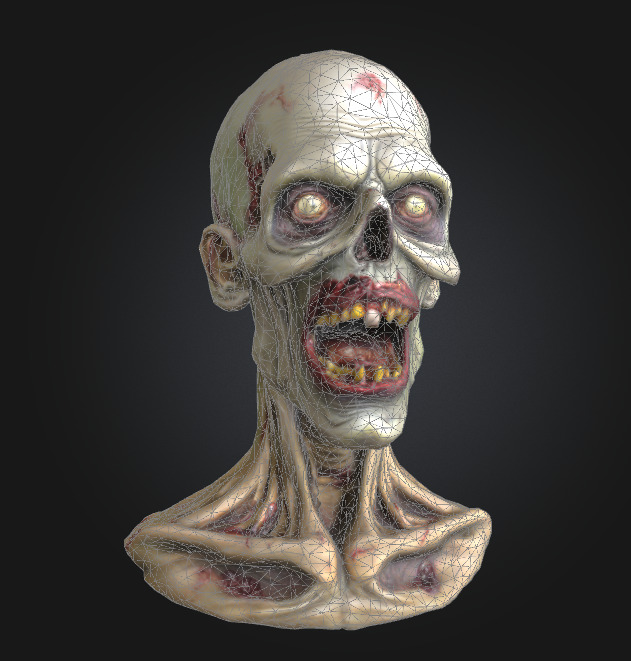 zombie head skull halloween monster 3D model_1
