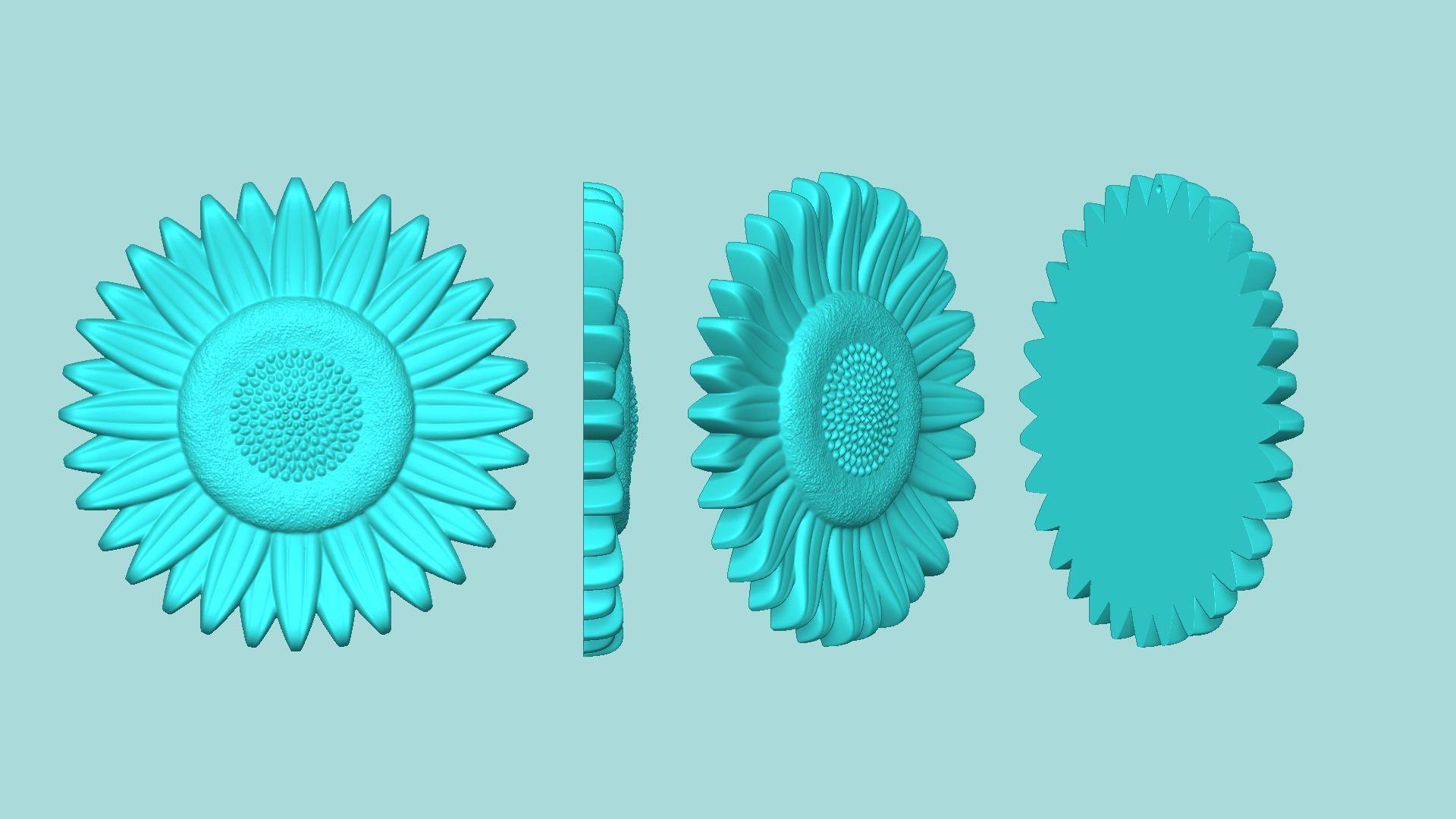 30 Sunflower Molds Pack - Silicone Maker - Template 3D Model Collection_41