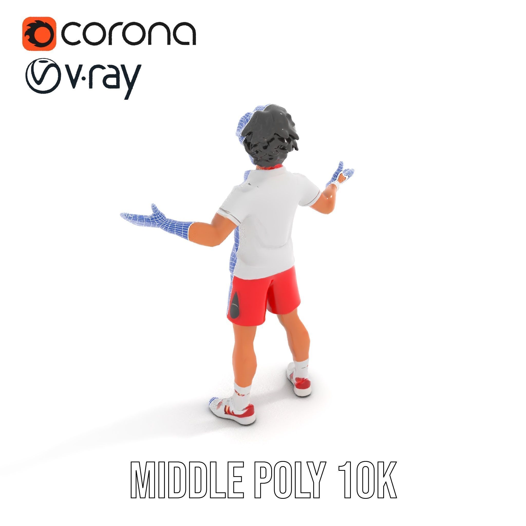 Animated Tennis Player Character Model  Rigged and Animated Low-poly 3D model_18