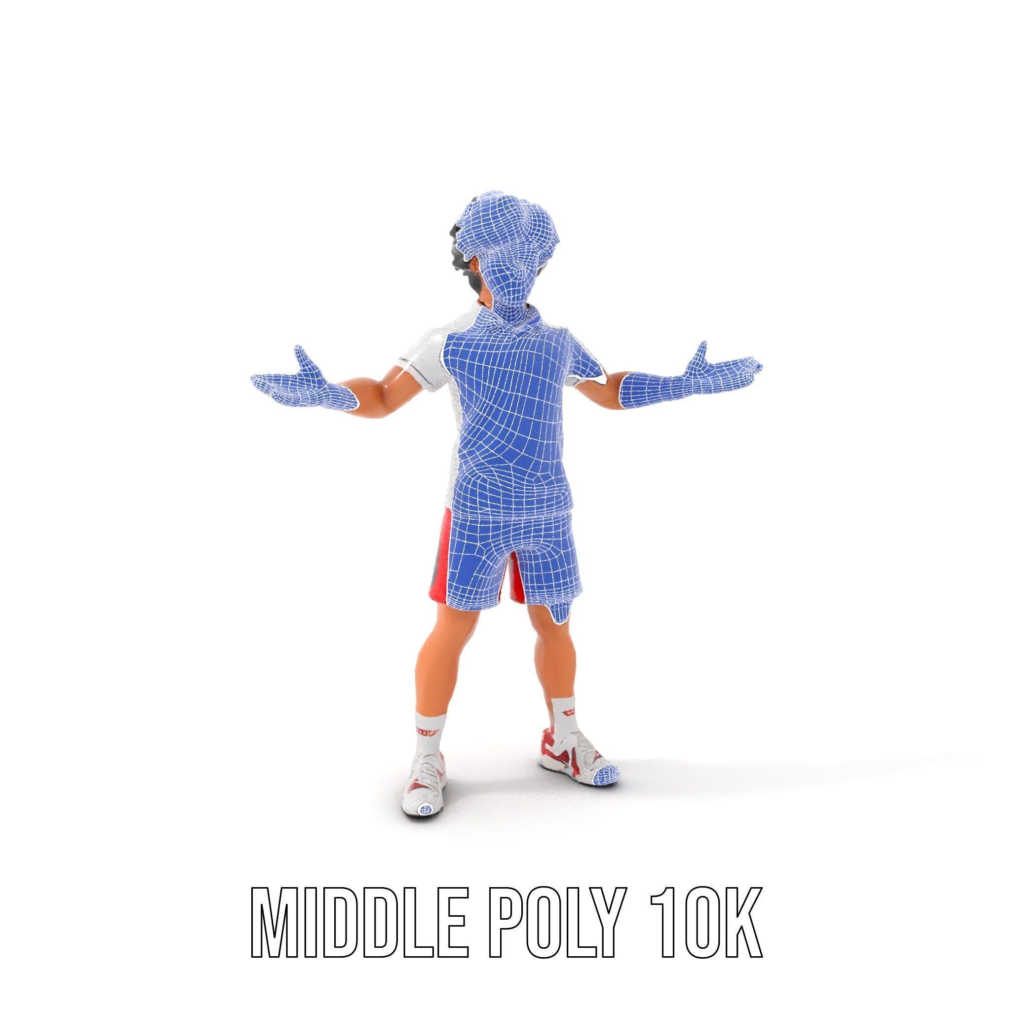 Animated Tennis Player Character Model  Rigged and Animated Low-poly 3D model_26