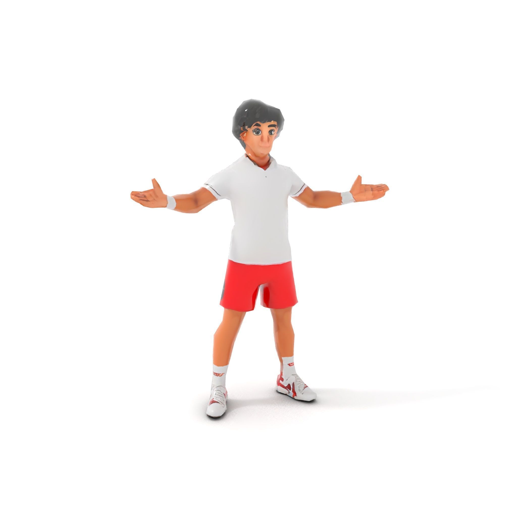 Animated Tennis Player Character Model  Rigged and Animated Low-poly 3D model_30