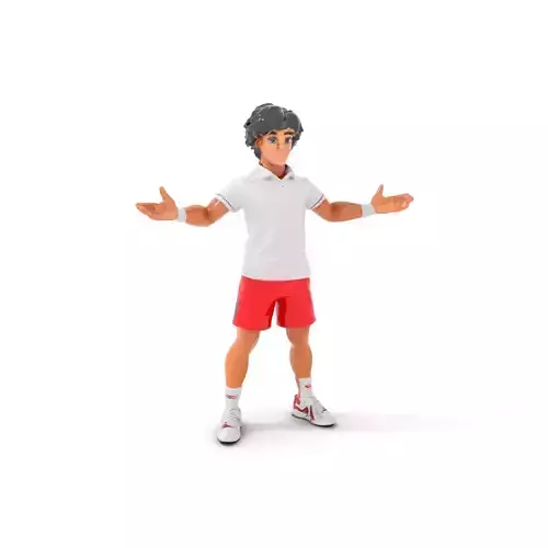 Animated Tennis Player Character Model  Rigged and Animated Low-poly 3D model