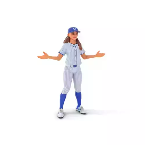 Animated Rigged Female Baseball Player D Character Model