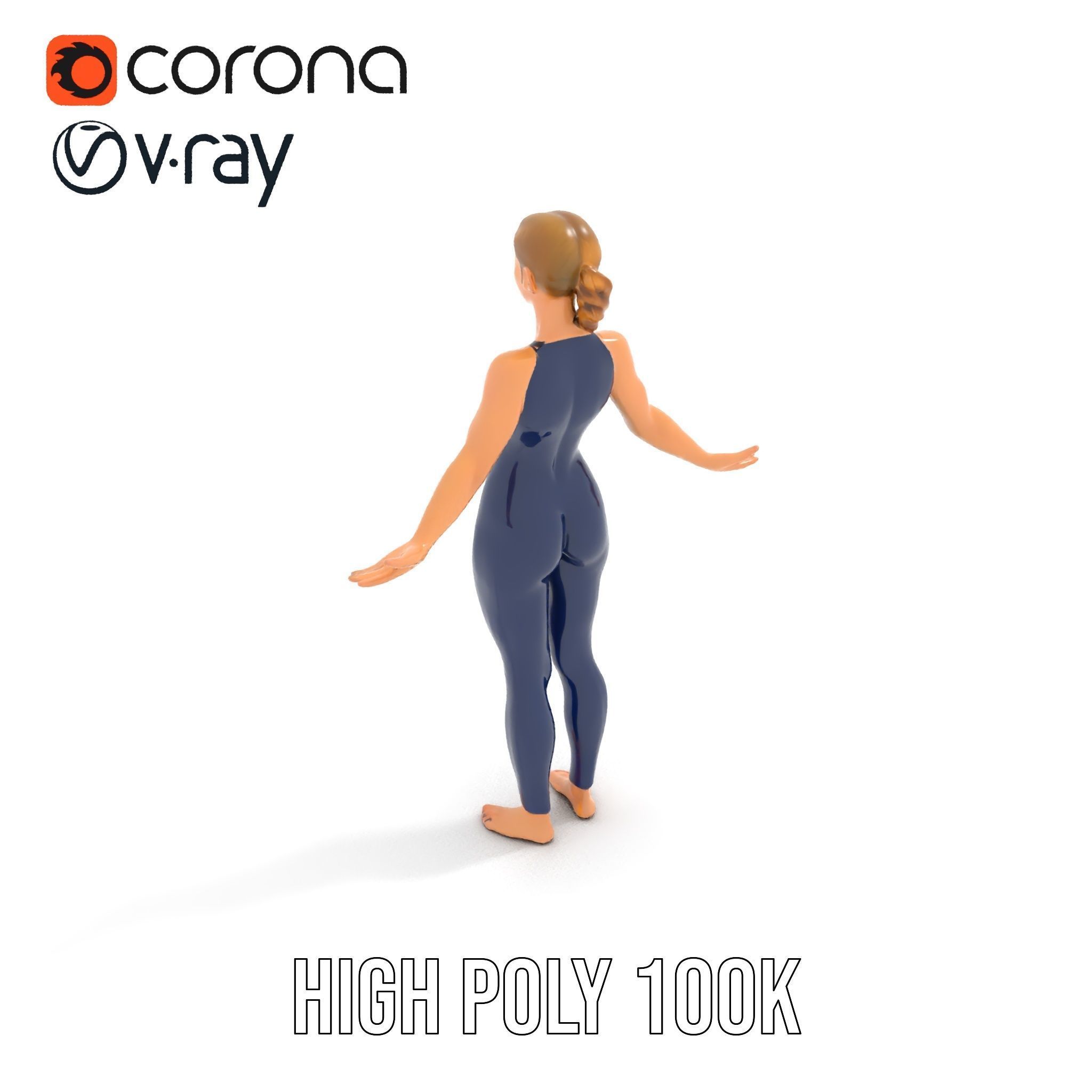 Dynamic Female Rigged and Animated Character Model with PBR T... Low-poly 3D model_17