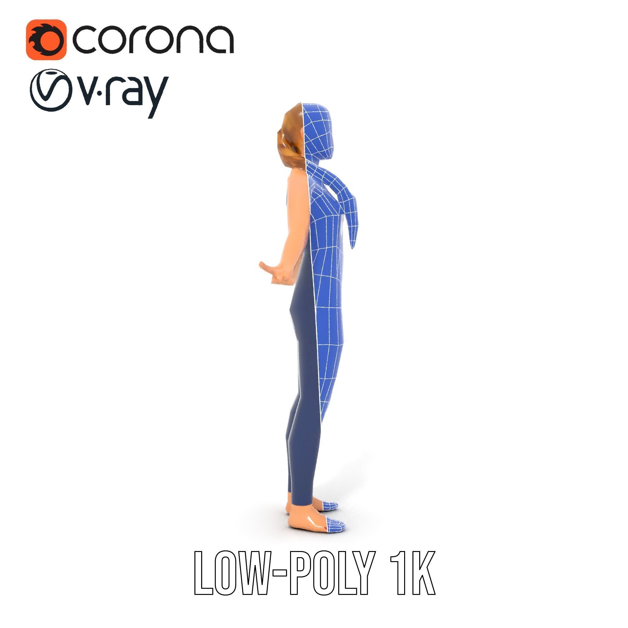 Dynamic Female Rigged and Animated Character Model with PBR T... Low-poly 3D model_13