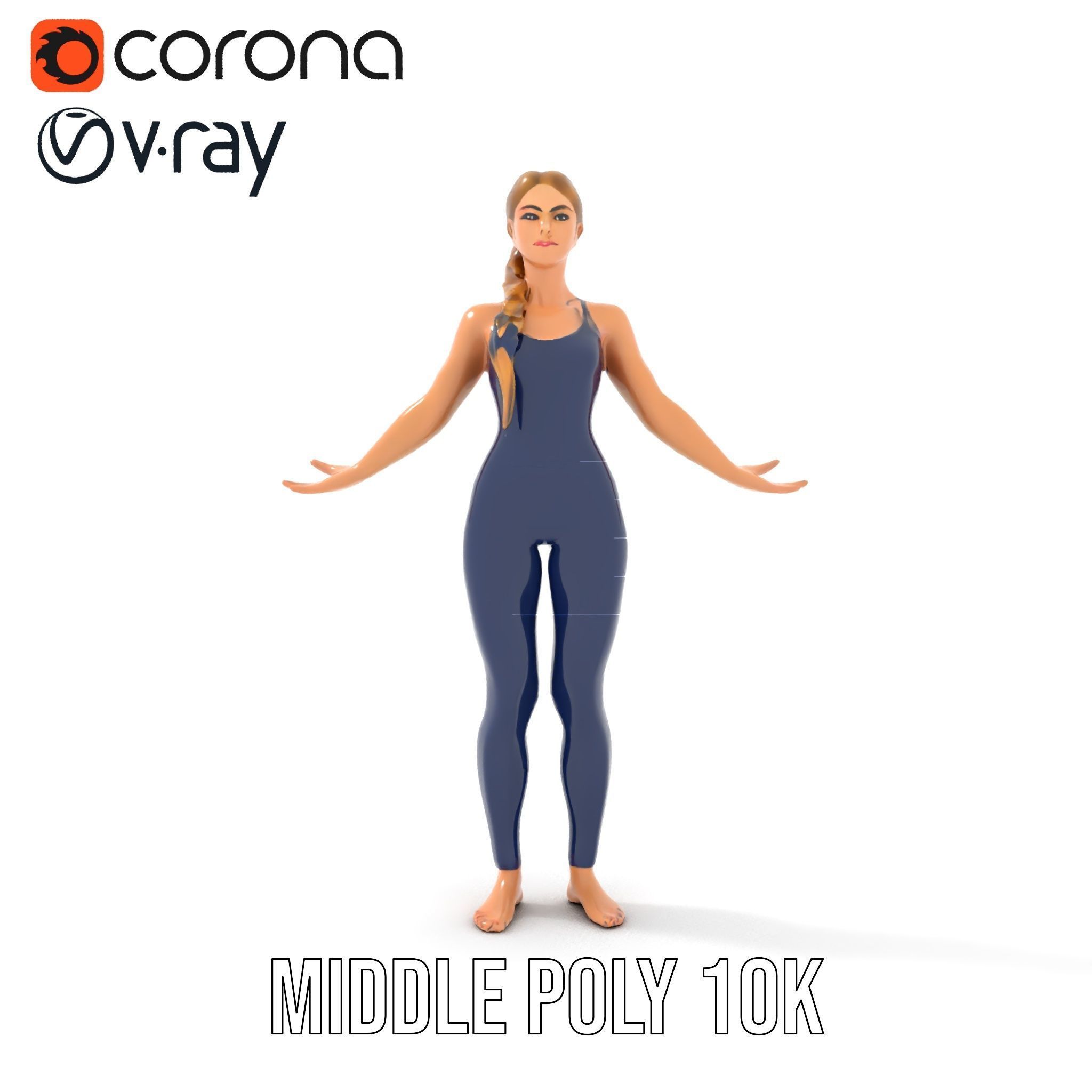 Dynamic Female Rigged and Animated Character Model with PBR T... Low-poly 3D model_15