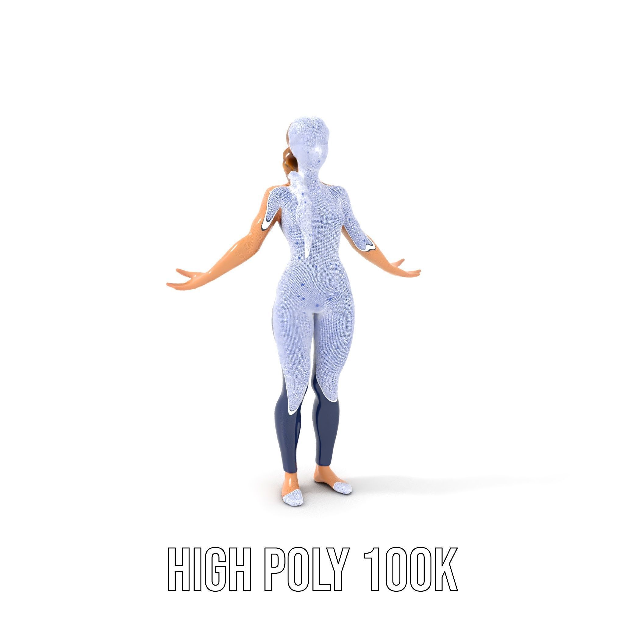 Dynamic Female Rigged and Animated Character Model with PBR T... Low-poly 3D model_4