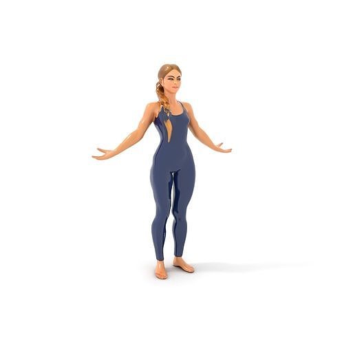 Dynamic Female Rigged and Animated Character Model with PBR T... Low-poly 3D model