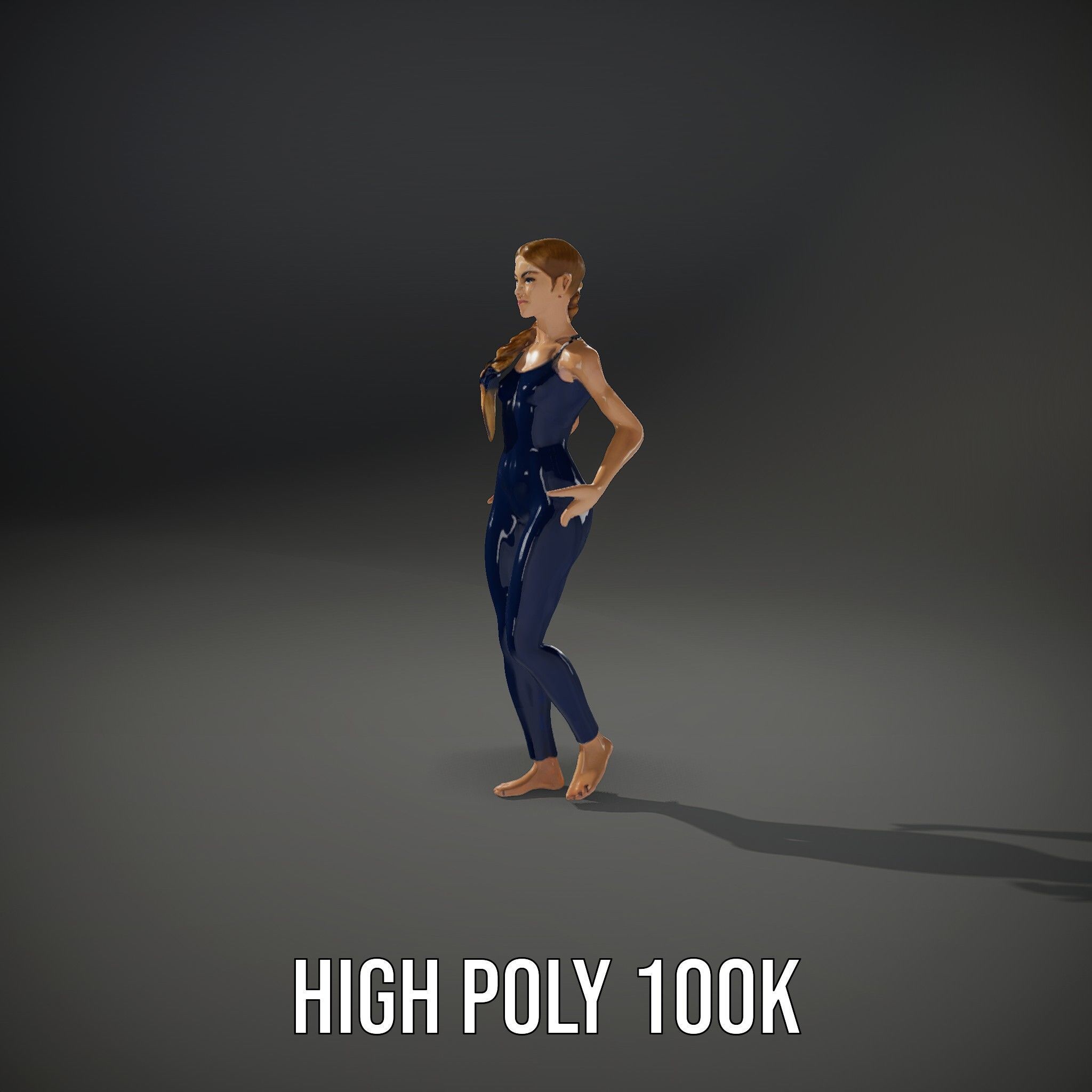 Dynamic Female Rigged and Animated Character Model with PBR T... Low-poly 3D model_11