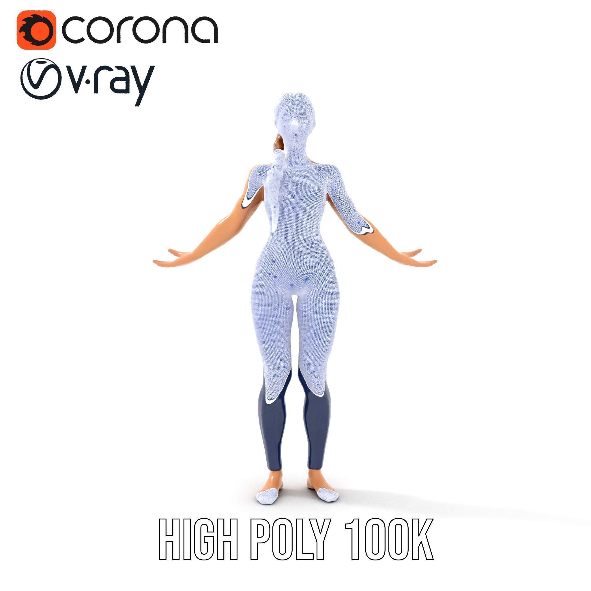 Dynamic Female Rigged and Animated Character Model with PBR T... Low-poly 3D model_33