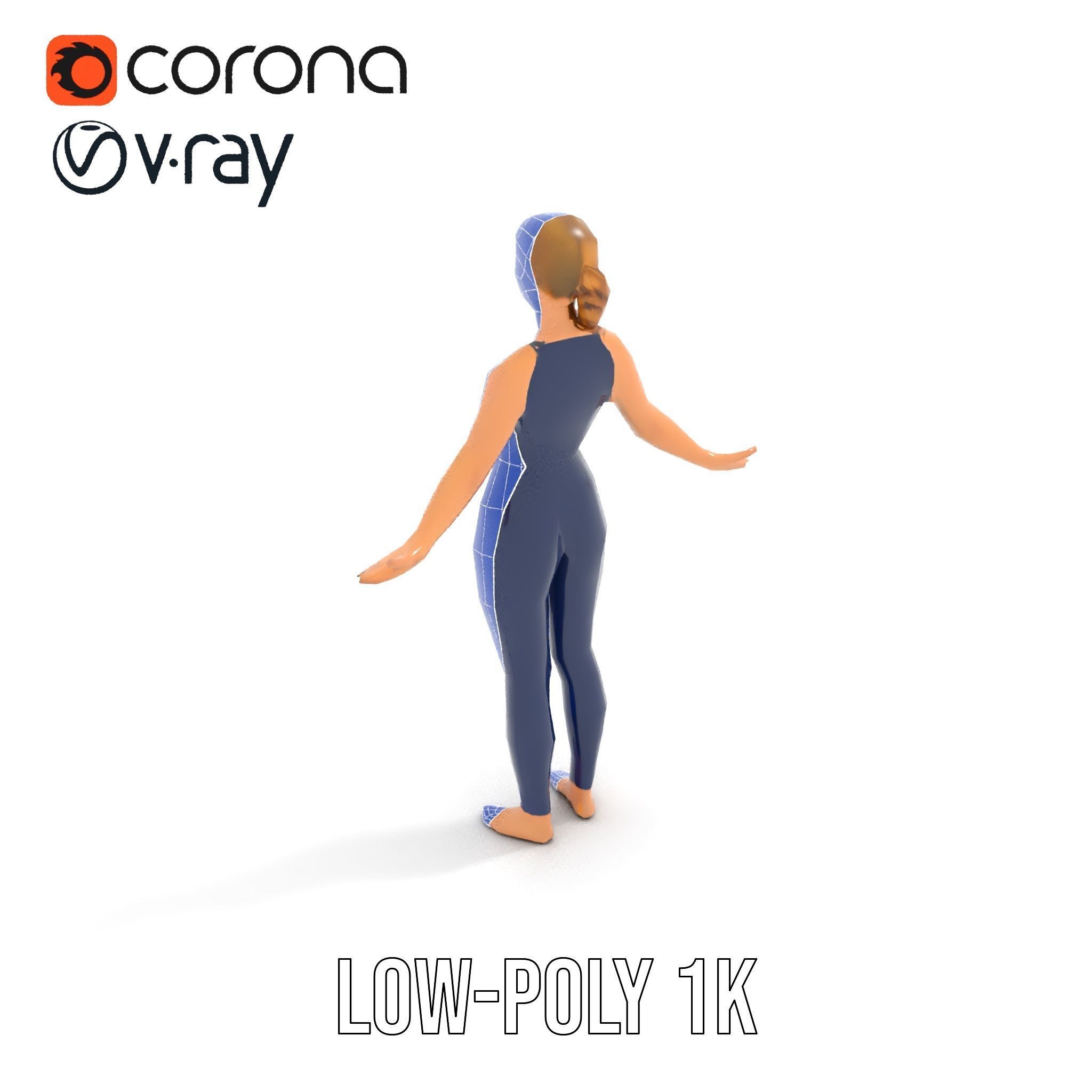 Dynamic Female Rigged and Animated Character Model with PBR T... Low-poly 3D model_25