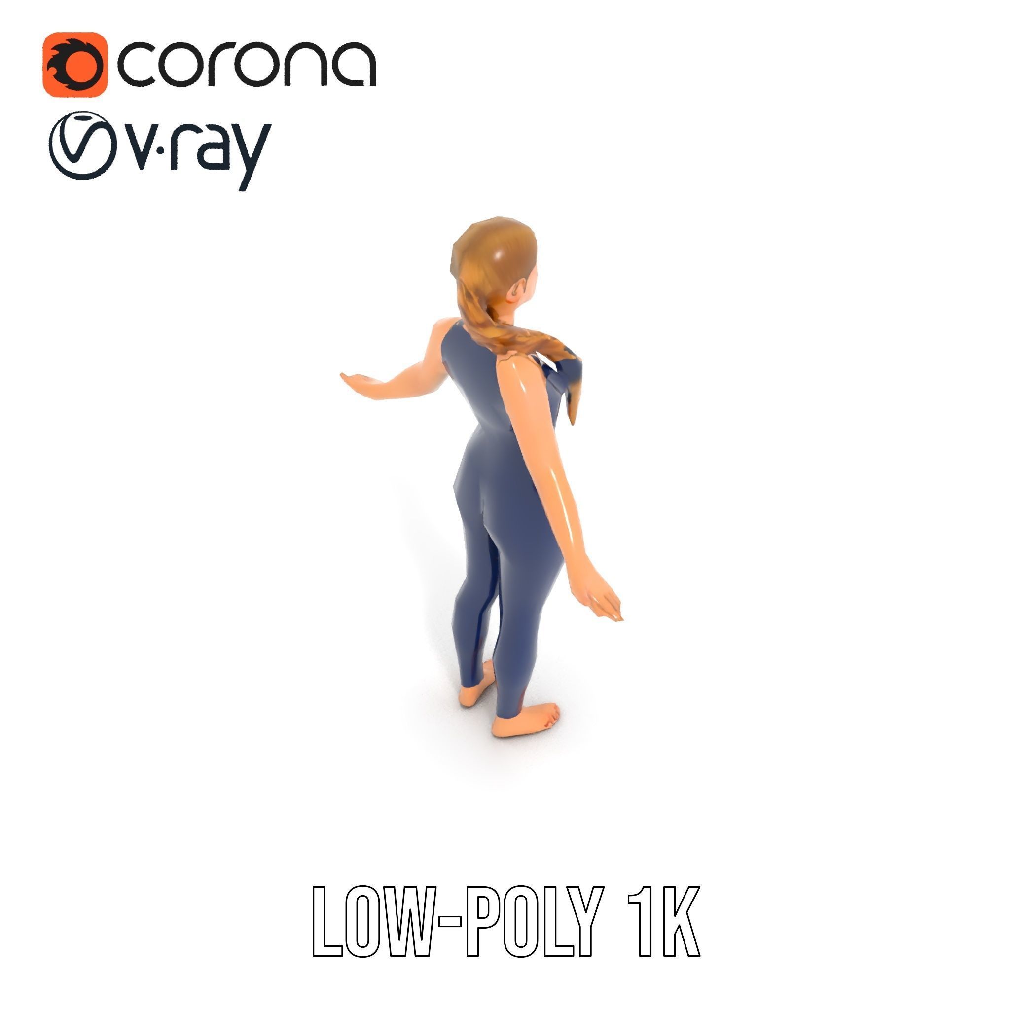 Dynamic Female Rigged and Animated Character Model with PBR T... Low-poly 3D model_8